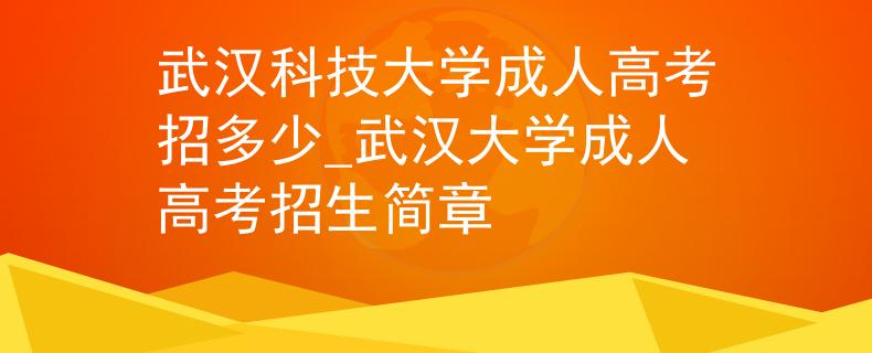 武漢科技大學(xué)成人高考招多少_武漢大學(xué)成人高考招生簡(jiǎn)章