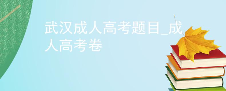 武漢成人高考題目_成人高考卷