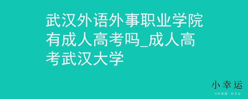 武漢外語外事職業(yè)學(xué)院有成人高考嗎_成人高考武漢大學(xué)