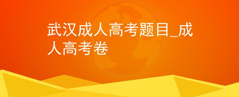 武漢成人高考題目_成人高考卷