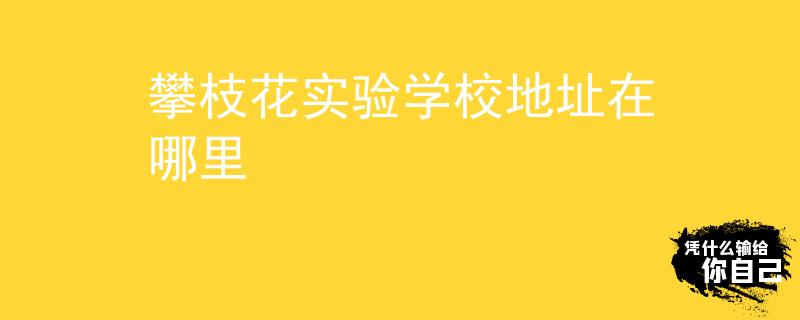 攀枝花實驗學校地址在哪里