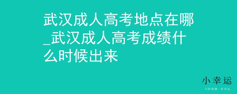 武漢成人高考地點在哪_武漢成人高考成績什么時候出來