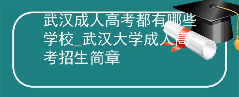 武漢成人高考都有哪些學(xué)校_武漢大學(xué)成人高考招生簡(jiǎn)章