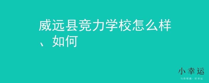 威遠(yuǎn)縣競(jìng)力學(xué)校怎么樣、如何