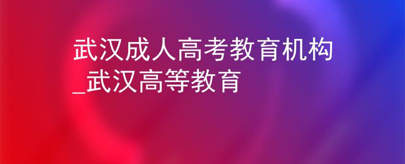 武漢成人高考教育機(jī)構(gòu)_武漢高等教育