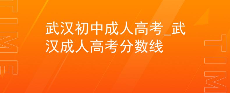 武漢初中成人高考_武漢成人高考分數線