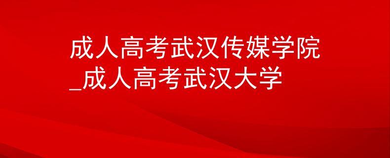 成人高考武漢傳媒學院_成人高考武漢大學