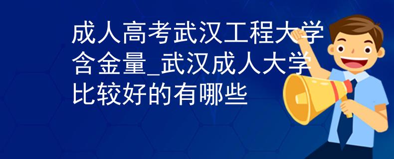 成人高考武漢工程大學(xué)含金量_武漢成人大學(xué)比較好的有哪些