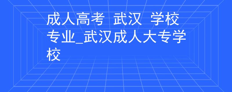 成人高考 武漢 學(xué)校專業(yè)_武漢成人大專學(xué)校 成人高考 武漢 學(xué)校專業(yè)_武漢成人大專學(xué)校