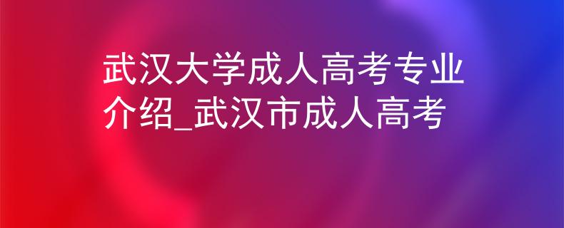 武漢大學(xué)成人高考專(zhuān)業(yè)介紹_武漢市成人高考