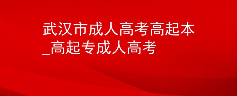 武漢市成人高考高起本_高起專成人高考