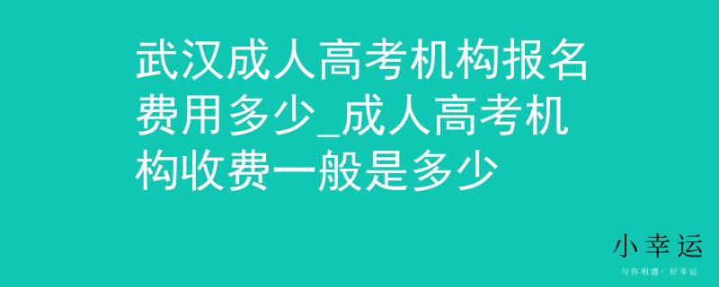 武漢成人高考機(jī)構(gòu)報(bào)名費(fèi)用多少_成人高考機(jī)構(gòu)收費(fèi)一般是多少