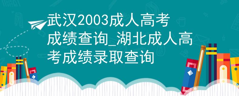 武漢2003成人高考成績(jī)查詢(xún)_湖北成人高考成績(jī)錄取查詢(xún)