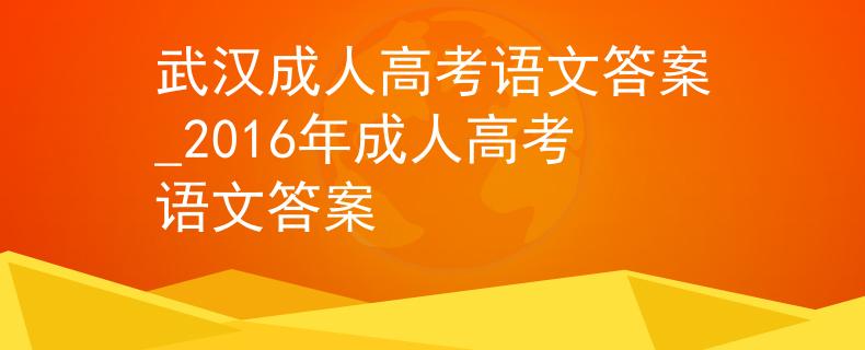 武漢成人高考語文答案_2016年成人高考語文答案