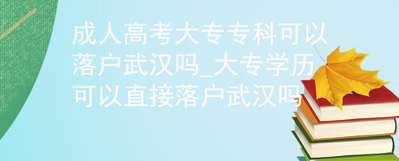 成人高考大專(zhuān)專(zhuān)科可以落戶武漢嗎_大專(zhuān)學(xué)歷可以直接落戶武漢嗎