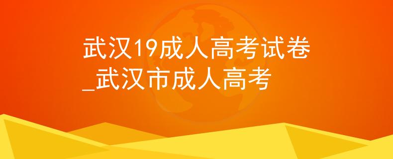 武漢19成人高考試卷_武漢市成人高考