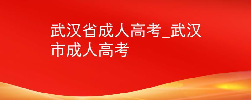 武漢省成人高考_武漢市成人高考
