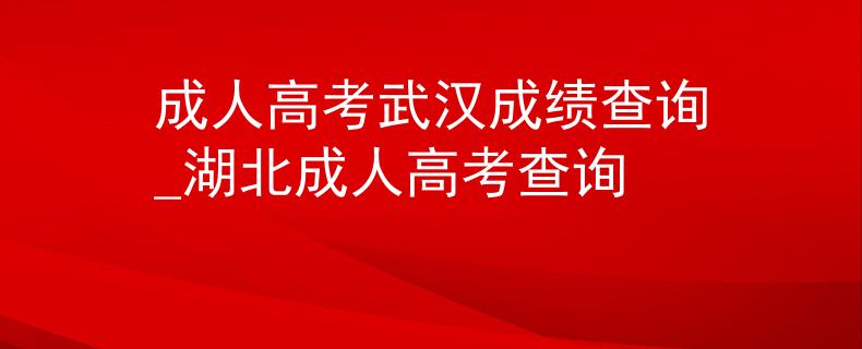 成人高考武漢成績(jī)查詢_湖北成人高考查詢