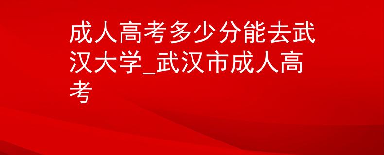 成人高考多少分能去武漢大學(xué)_武漢市成人高考
