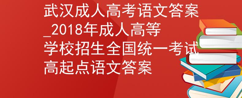 武漢成人高考語(yǔ)文答案_2018年成人高等學(xué)校招生全國(guó)統(tǒng)一考試高起點(diǎn)語(yǔ)文答案