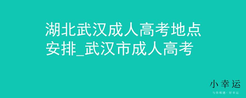 湖北武漢成人高考地點安排_武漢市成人高考