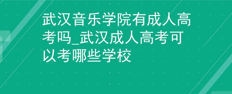 武漢音樂學院有成人高考嗎_武漢成人高考可以考哪些學校