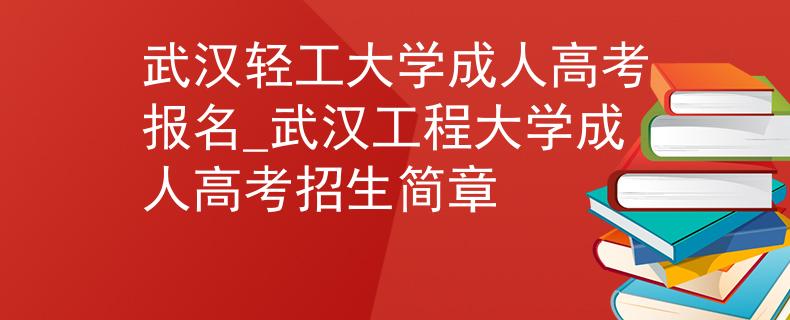 武漢輕工大學(xué)成人高考報名_武漢工程大學(xué)成人高考招生簡章
