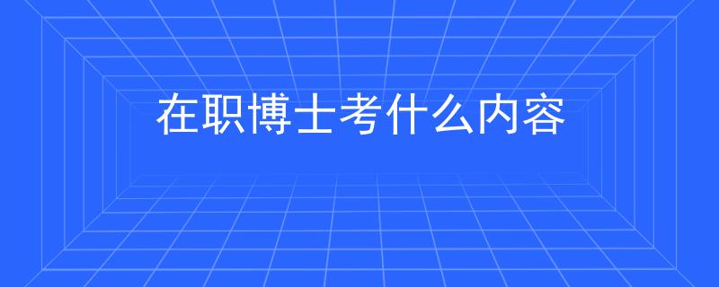 在職博士考什么內(nèi)容