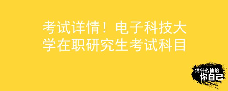 考試詳情！電子科技大學在職研究生考試科目