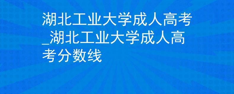 湖北工業(yè)大學成人高考_湖北工業(yè)大學成人高考分數線