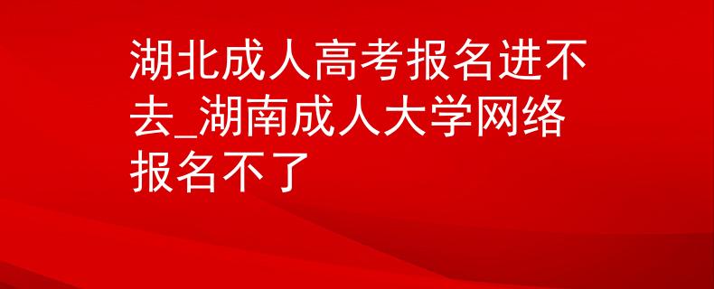 湖北成人高考報(bào)名進(jìn)不去_湖南成人大學(xué)網(wǎng)絡(luò)報(bào)名不了
