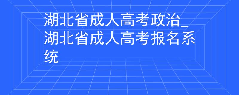 湖北省成人高考政治_湖北省成人高考報(bào)名系統(tǒng)
