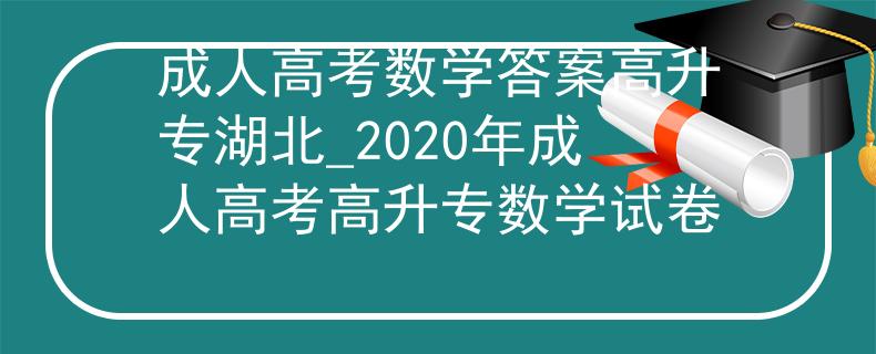 成人高考數(shù)學(xué)答案高升專(zhuān)湖北_2020年成人高考高升專(zhuān)數(shù)學(xué)試卷