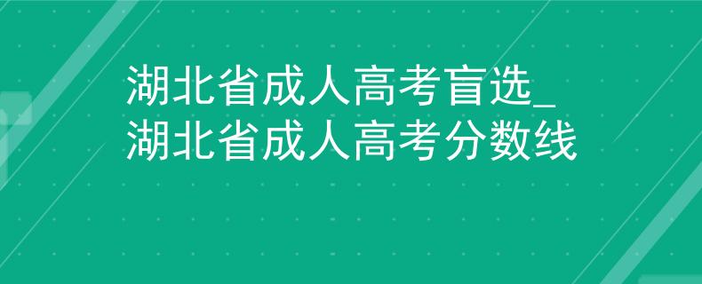 湖北省成人高考盲選_湖北省成人高考分?jǐn)?shù)線