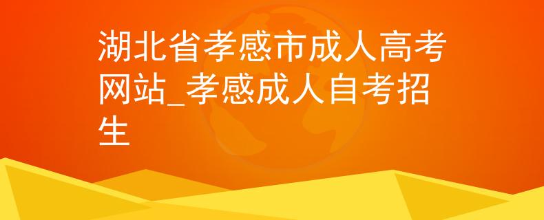 湖北省孝感市成人高考網(wǎng)站_孝感成人自考招生