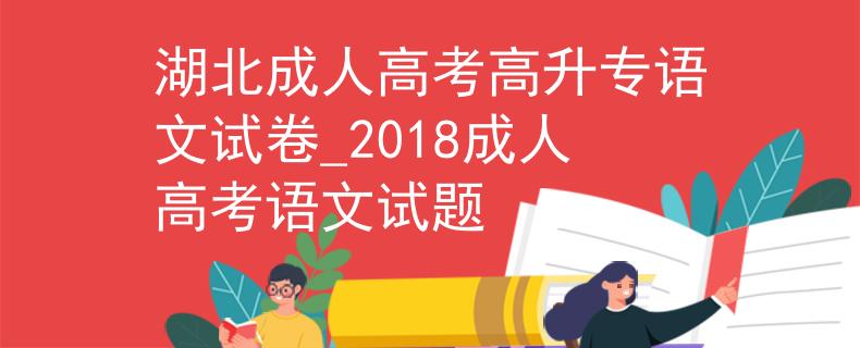 湖北成人高考高升專語文試卷_2018成人高考語文試題