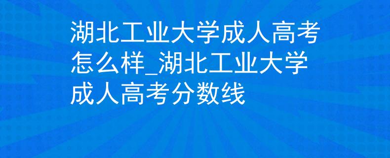 湖北工業(yè)大學(xué)成人高考怎么樣_湖北工業(yè)大學(xué)成人高考分?jǐn)?shù)線