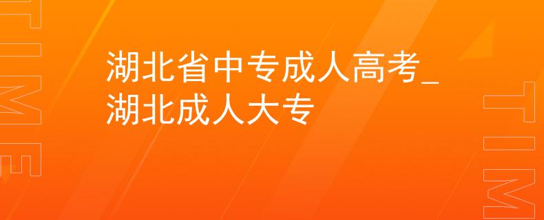 湖北省中專成人高考_湖北成人大專