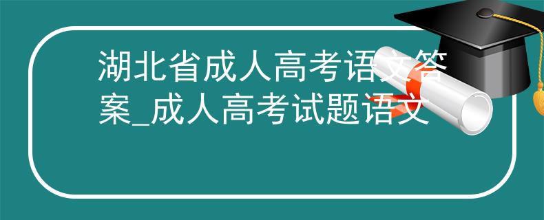湖北省成人高考語文答案_成人高考試題語文