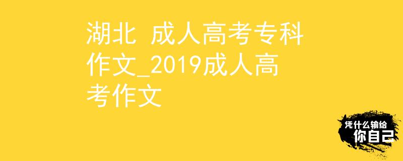 湖北 成人高考?？?作文_2019成人高考作文