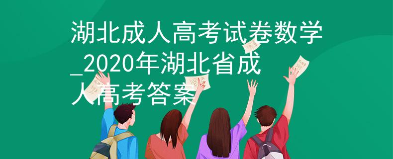湖北成人高考試卷數(shù)學(xué)_2020年湖北省成人高考答案