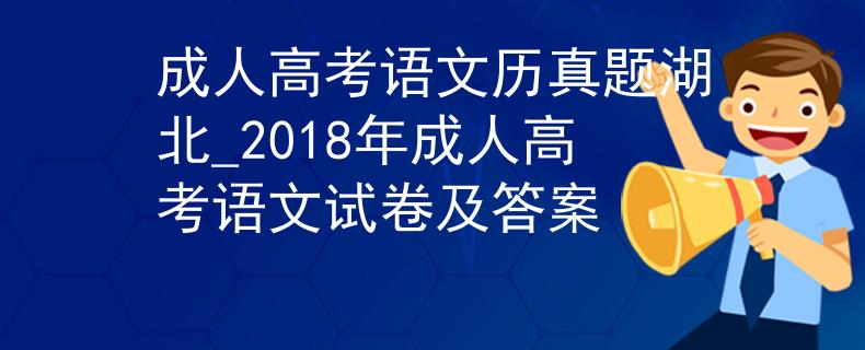 成人高考語文歷真題湖北_2018年成人高考語文試卷及答案