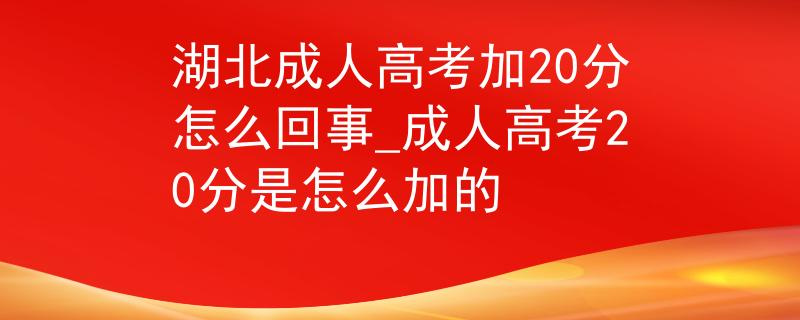 湖北成人高考加20分怎么回事_成人高考20分是怎么加的
