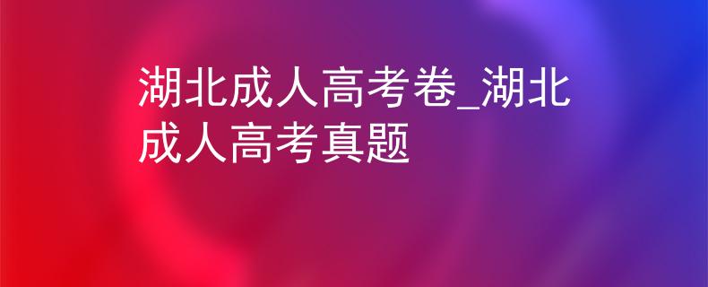 湖北成人高考卷_湖北成人高考真題