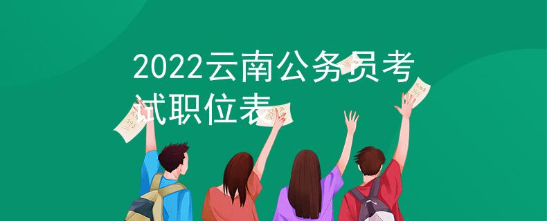 2022云南公務(wù)員考試職位表