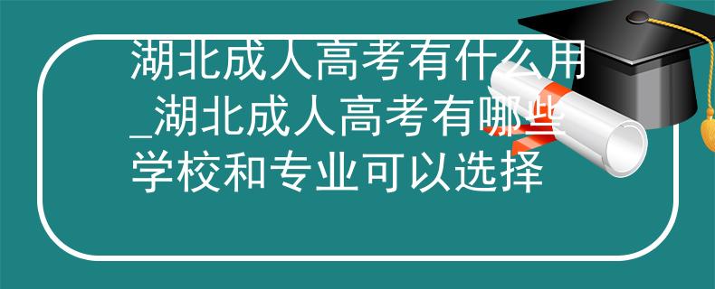 湖北成人高考有什么用_湖北成人高考有哪些學(xué)校和專業(yè)可以選擇