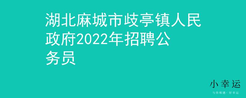 湖北麻城市歧亭鎮(zhèn)人民政府2022年招聘公務(wù)員