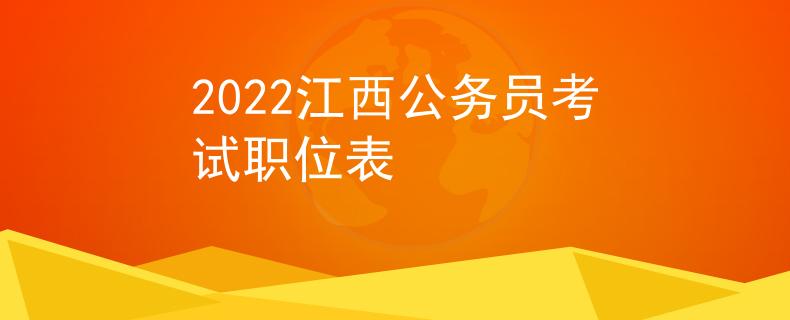 2022江西公務(wù)員考試職位表