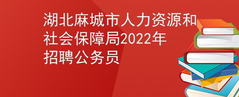 湖北麻城市人力資源和社會保障局2022年招聘公務員
