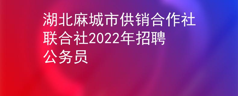 湖北麻城市供銷合作社聯(lián)合社2022年招聘公務員